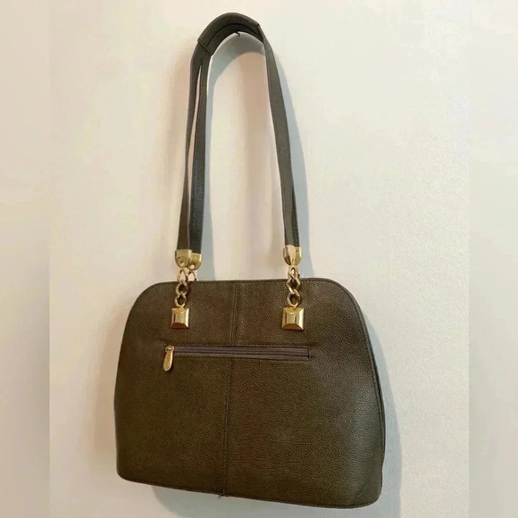 BALMAIN Vintage Leather Hunter Green Purse - Picture 2 of 15